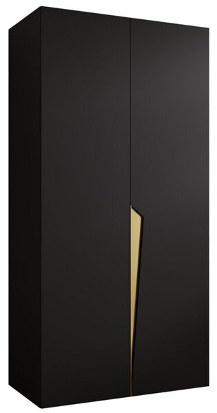 Szafa uchylna otwierana Piano 1 100 wys. 202 cm czarny + u. zÅoty