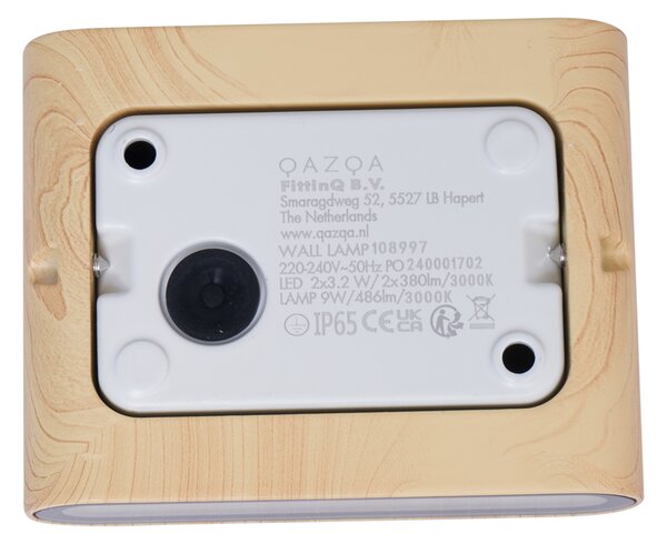 Skandynawski kinkiet zewnętrzny z nadrukiem drewna 11,5 cm z LED IP65 - Batt