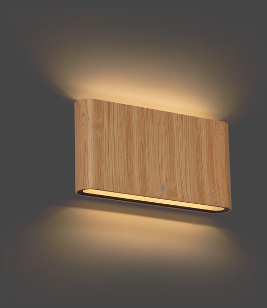 Skandynawski kinkiet zewnętrzny z nadrukiem drewna 17,5 cm z LED IP65 - Batt