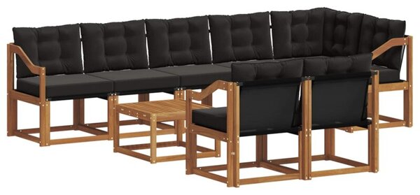 Zestaw mebli ogrodowych z litego drewna akacjowego z poduszkami, nowoczesny design, odporność na warunki atmosferyczne