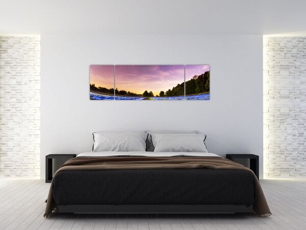Obraz kolorowego pola (170x50 cm)
