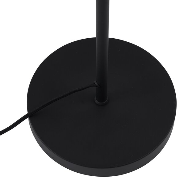 Stylowa lampa podłogowa w stylu retro, czarna z brązowym szkłem - Bizle