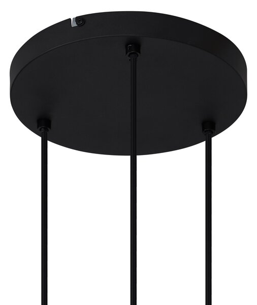 Nowoczesna lampa wisząca czarna z dymionym szkłem, 3-punktowa - Dame