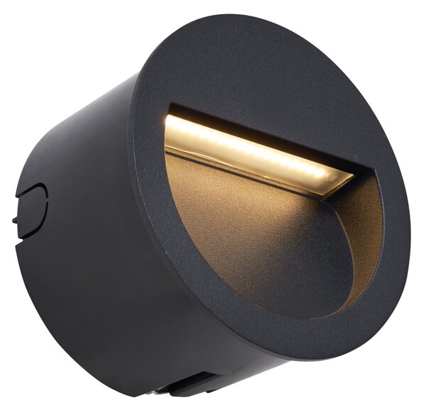 Nowoczesna lampa ścienna wpuszczana czarna z LED IP65 - Gem