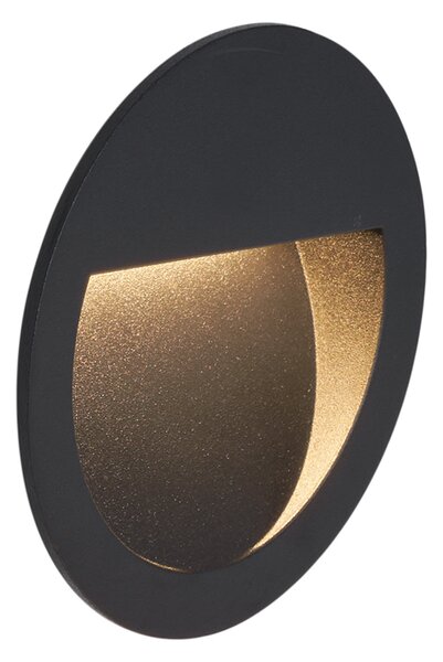 Nowoczesna lampa ścienna wpuszczana czarna z LED IP65 - Gem