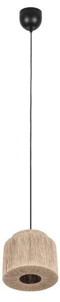 Lampa wisząca Japandi czarna z brązowym sznurem 31 cm - Smilla