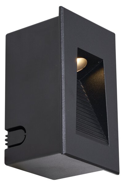 Nowoczesna Wpuszczana Lampa Ścienna Czarna 7cm z LED IP65 - Trem