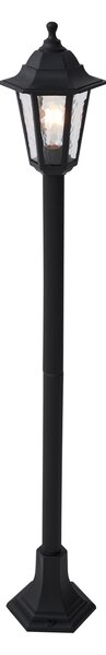 Klasyczny słupek oświetleniowy zewnętrzny czarny 122 cm IP44 - New Haven Hammered