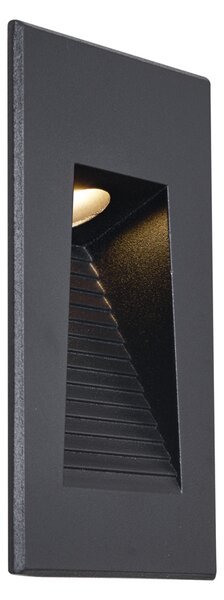 Nowoczesna Wpuszczana Lampa Ścienna Czarna 7cm z LED IP65 - Trem