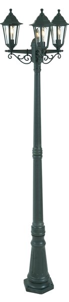 Klasyczna latarnia ogrodowa ciemnozielona 217cm 3-światła IP44 - New Haven