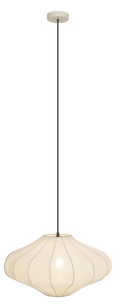Lampa wisząca Japandi beżowa z materiałowym abażurem 50 cm - Plu