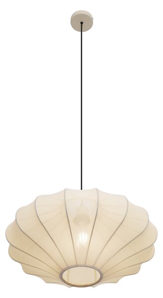 Lampa wisząca Japandi beżowa z materiałowym abażurem 50 cm - Plu