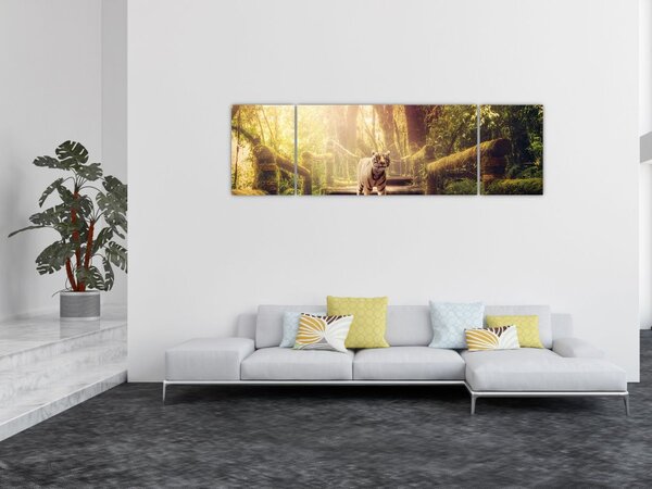 Obraz tygrysa w dżungli (170x50 cm)