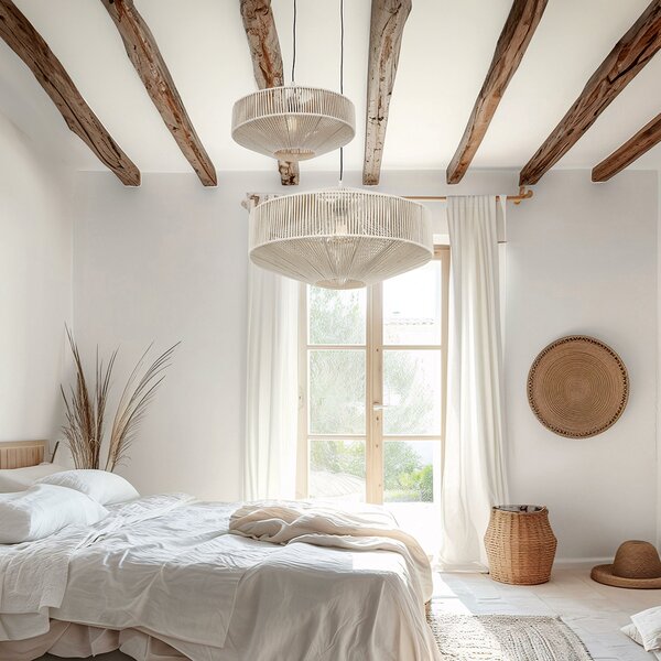 Lampa wisząca Japandi brązowy sznur 46 cm - Svea