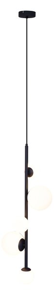Designerska lampa wisząca czarna z matowym szkłem 5-punktowa - Vertical