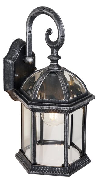 Klasyczna zewnętrzna lampa ścienna antyczne srebro IP44 - Glasgow