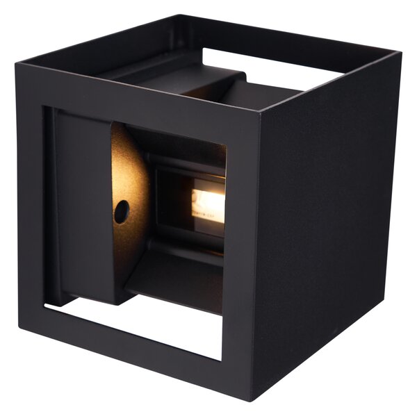 Nowoczesny kinkiet czarny z LED IP44 - Edwin Quadro