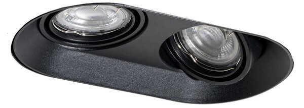 Okrągły podtynkowy reflektor czarny GU10 50 mm 2-punktowy - Hubs