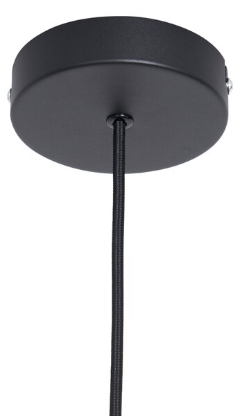 Lampa wisząca Japandi brązowa z materiałowym abażurem 50 cm - Plu