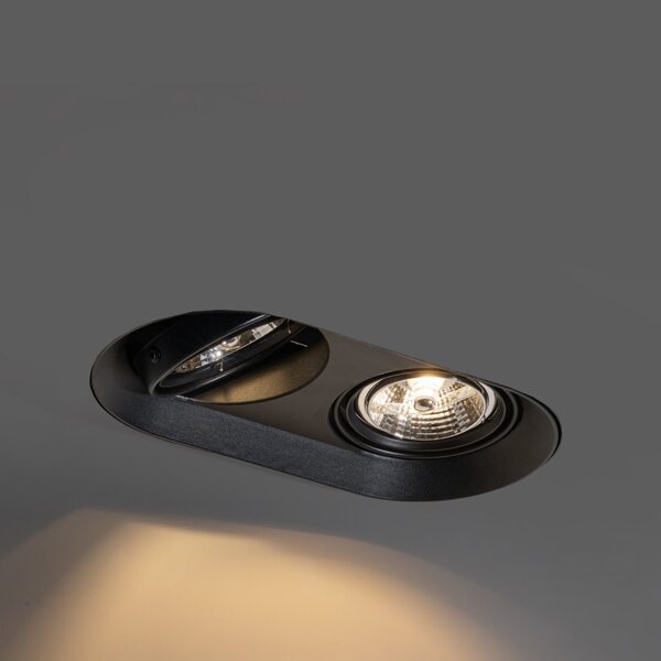 Okrągły podtynkowy reflektor czarny GU10 70 mm 2-punktowy - Hubs