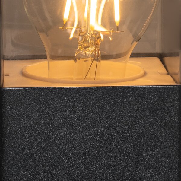 Stojąca lampa ogrodowa czarna 50 cm IP44 z przydymionym szkłem - Denmark