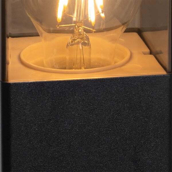 Stojąca lampa zewnętrzna czarna 70 cm IP44 z dymionym szkłem - Denmark