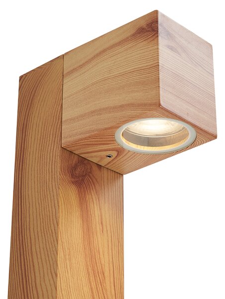 Lampa zewnętrzna aluminiowa z nadrukiem drewna z kolcem do ziemi i dławikiem kablowym 65 cm IP44 - Baleno