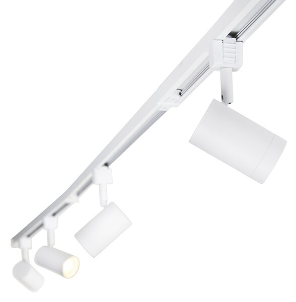 Nowoczesny 1-fazowy system oświetlenia szynowego z 15 reflektorami biały - Iconic Jeana