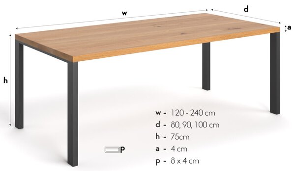 Stół ponadczasowy Ramme Buk 120x80 cm