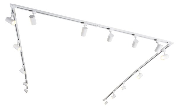Nowoczesny 1-fazowy system oświetlenia szynowego z 15 reflektorami biały - Iconic Jeana