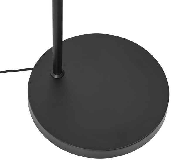 Lampa podłogowa w stylu retro czarna z pomarańczowym szkłem - Denise