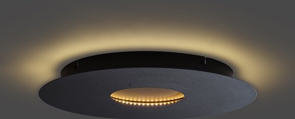 Nowoczesna lampa sufitowa czarna 40 cm z wbudowaną diodą LED z 3-stopniową regulacją ściemniania - Morning