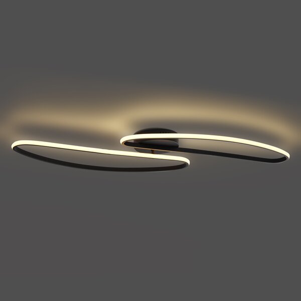 Designerska lampa sufitowa czarna 100 cm z LED z 3-stopniową regulacją ściemniania 2-źródła światła - Pepe