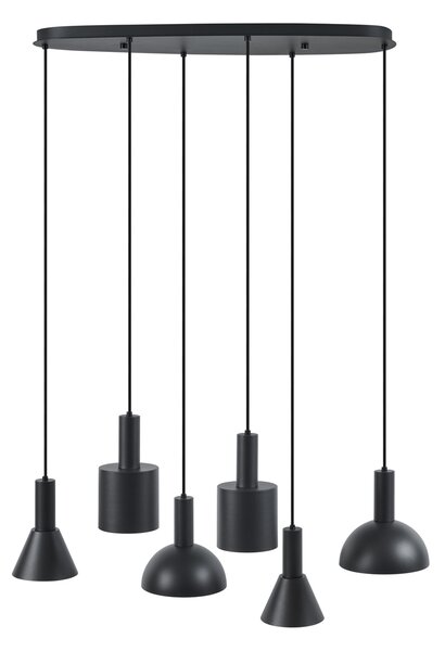 Nowoczesna lampa wisząca czarna 6-punktowa - Biles