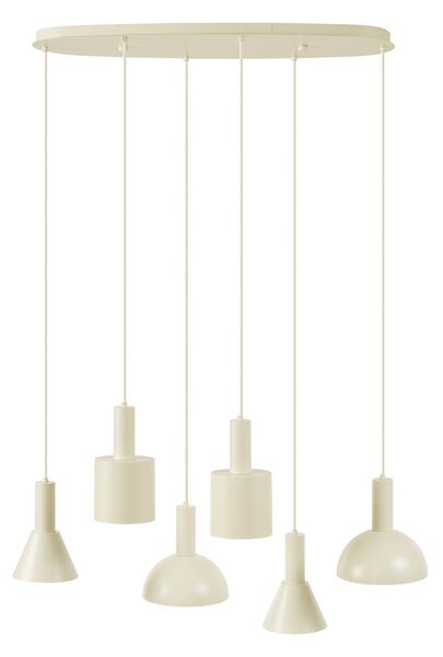 Skandynawska lampa wisząca kremowa 6-punktowa - Biles