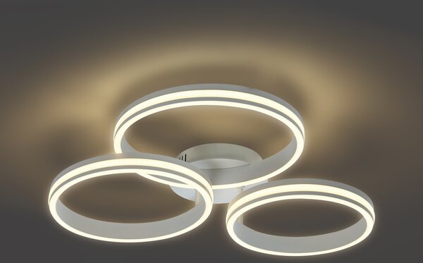 Lampa sufitowa biała z LED z 3-stopniową regulacją ściemniania 3-punktowa - Navara