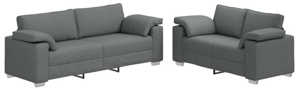 Zestaw sof 2 szt. ciemno szary 219 x 77 x 82 cm tkanina