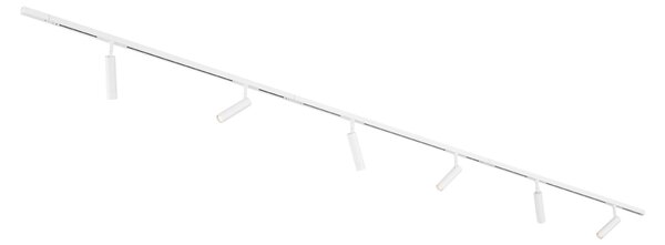 Nowoczesny system oświetlenia szynowego Slimline Uzzy z 6 białymi reflektorami jednofazowymi