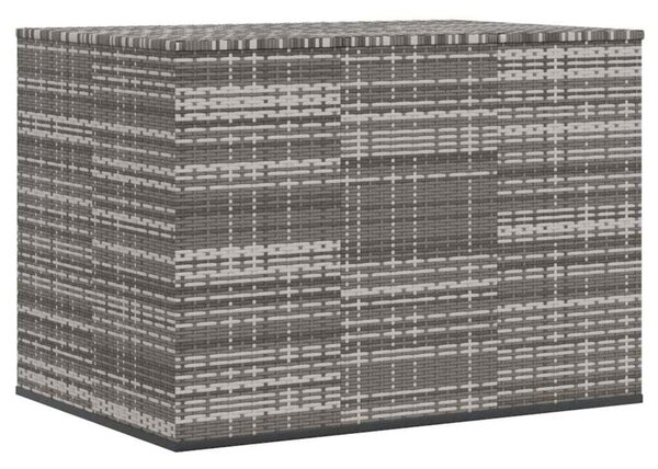Skrzynia na poduszki ogrodowe, rattan pe, 145x100x103cm, szara