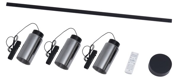 Nowoczesny system oświetlenia szynowego z 3 czarnymi lampami wiszącymi 1-fazowymi - Magnetic Vance