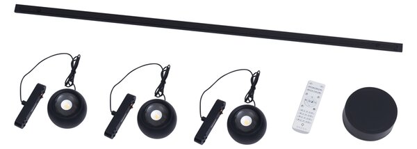Nowoczesny system oświetlenia szynowego z 3 czarnymi lampami wiszącymi 1-fazowymi - Magnetic Lance