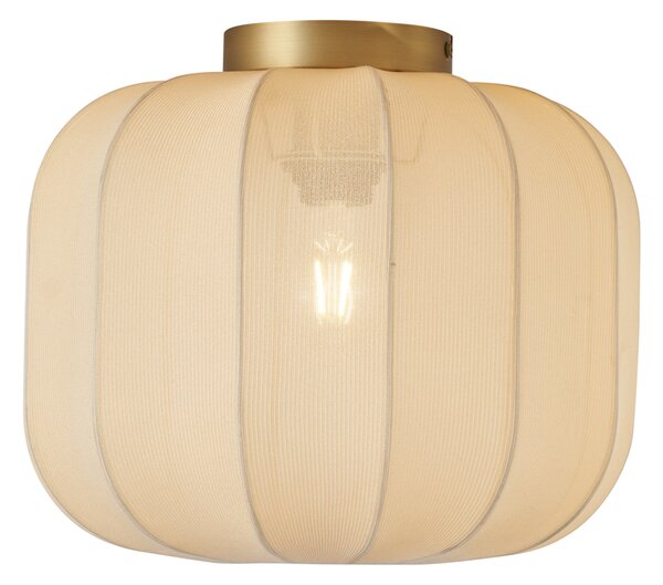 Lampa sufitowa Japandi złota z beżowym kloszem - Pluni