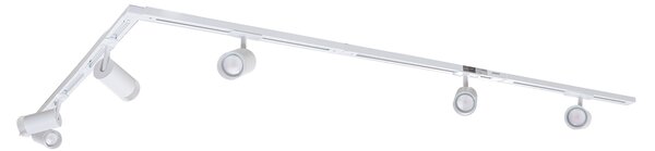 Nowoczesny system oświetlenia szynowego z 5 reflektorami białymi 1-fazowymi - Iconic Jeana