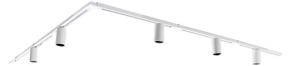 Nowoczesny system oświetlenia szynowego z 5 białymi reflektorami jednofazowymi GU10 35 mm - Iconic Ruby