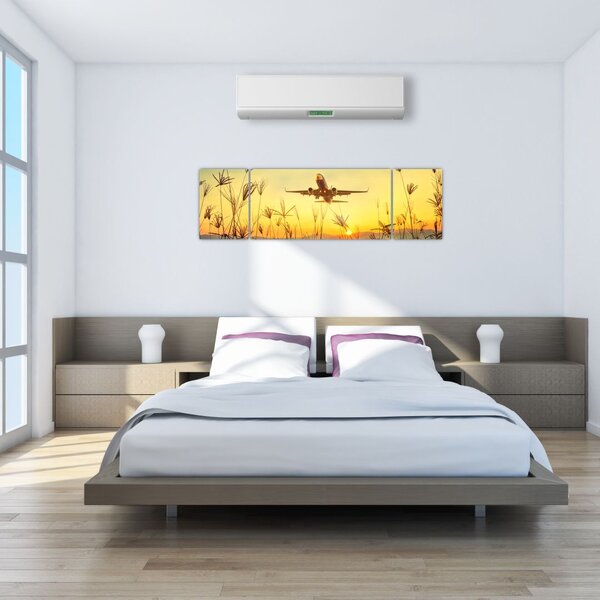 Obraz startującego samolotu (170x50 cm)