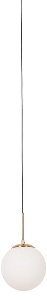 Lampa wisząca w stylu Art Deco złota z opalowym szkłem z adapterem szynowym czarnym 1-fazowa - Iconic Flore