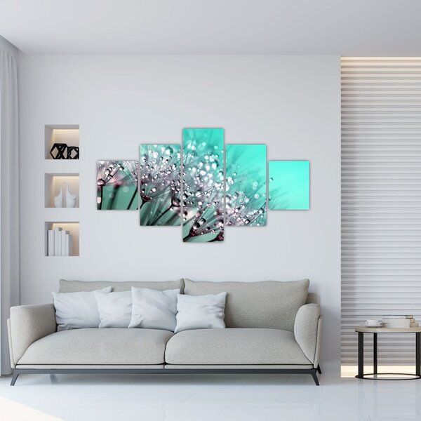 Obraz - zroszona roślina (125x70 cm)