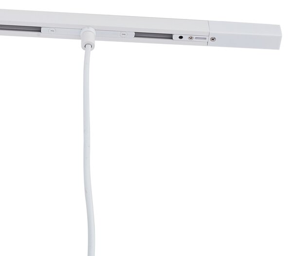 Nowoczesny system oświetleniowy szynowy z 6 lampami wiszącymi w kolorze beżowym i białym, jednofazowy - Slimline Keno