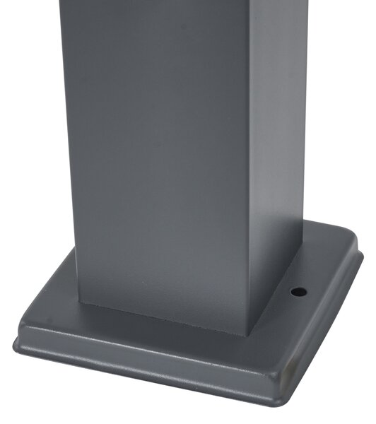 Lampa zewnętrzna ciemnoszara ze szkłem opalowym 45 cm IP44 z gniazdem i czujnikiem ruchu - Malios