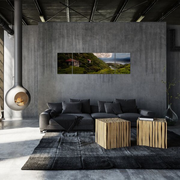 Obraz krajobrazu z księżycem (170x50 cm)